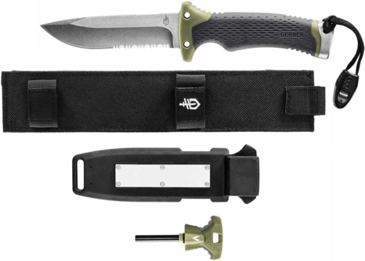 Gerber Ultimate Survival – couteau de survie 12 cm avec finition Stonewash et étui