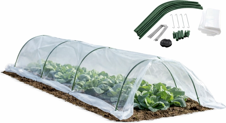 Mini serre de jardin tunnel 1,8 × 6 m avec film
