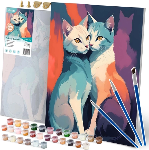 Peinture par numéros 40 × 50 cm Massido chats