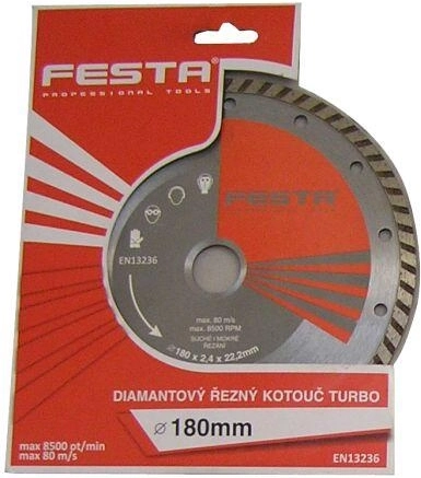Disque de coupe diamant 180 mm TURBO