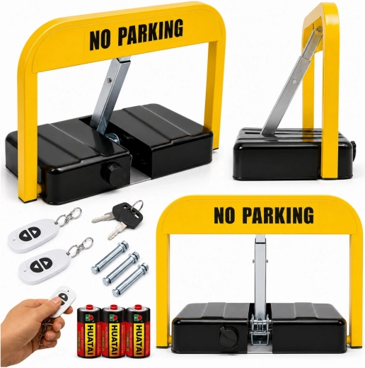 Barrière de stationnement automatique rabattable avec télécommande 42 × 31 cm - 1 pièce