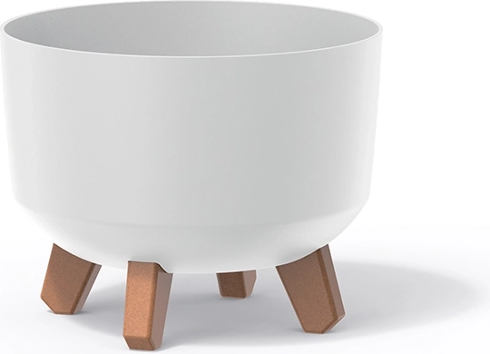 Cache-pot en plastique blanc avec pieds Gracia Standard 24 cm