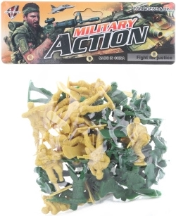 Soldats en plastique en sachet 6 cm – deux ensembles de couleurs