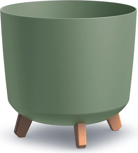 Cache-pot Gracia Tubus 29,8 cm vert terre sur pieds