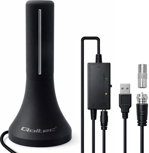 Antenne intérieure DVB-T/T2 avec amplificateur, 4K, gain élevé 32 dBi, câble 4 m