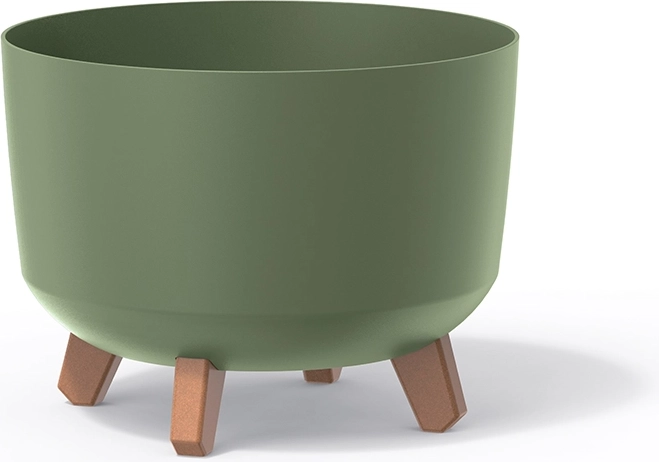 Cache-pot sur pieds Gracia Standard 28,5 cm – vert terre