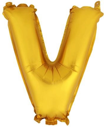 Ballon en aluminium TORO lettre V 30 cm or