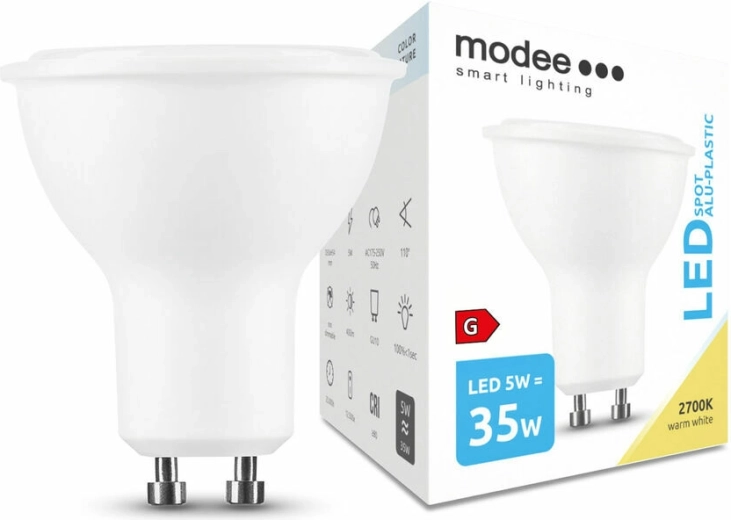 Ampoule spot LED Modee GU10 5 W, 400 lm, blanc chaud