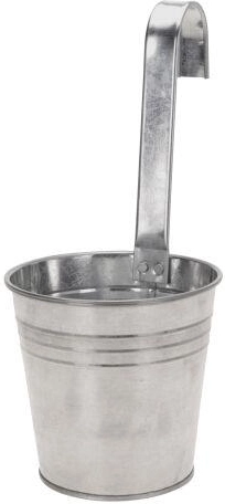 Pot de fleurs décoratif suspendu galvanisé 13,5 cm