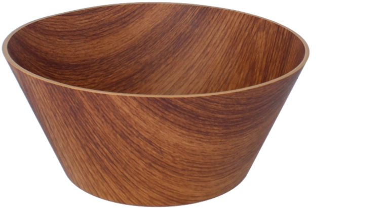 Bol en plastique pour salade 24 cm, marron (noyer)