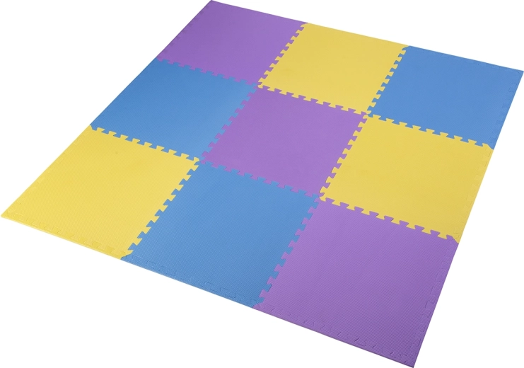 Tapis puzzle de protection en mousse EVA jaune‑bleu‑violet