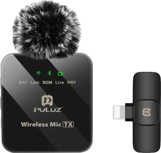 Microphone cravate sans fil Puluz pour iPhone et iPad avec connecteur Lightning (8 broches) - 1 pièce