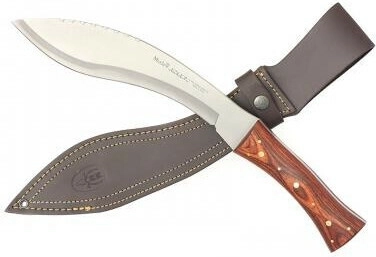 Muela kukri couteau de plein air 26 cm, bois Pakka, étui en cuir