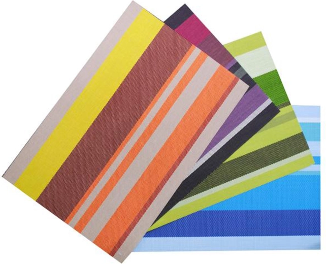 Set de table en plastique TORO 45 × 30 cm à rayures, assortiment de couleurs