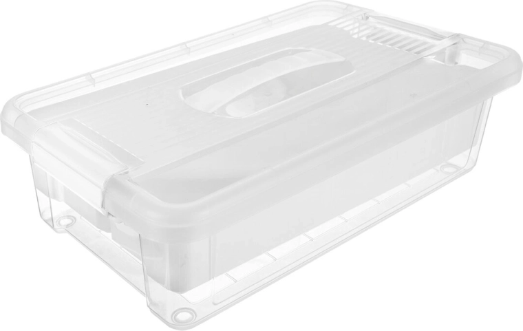 Boîte de rangement UH Multi Stormax rectangulaire 6 l avec insert intérieur, blanche
