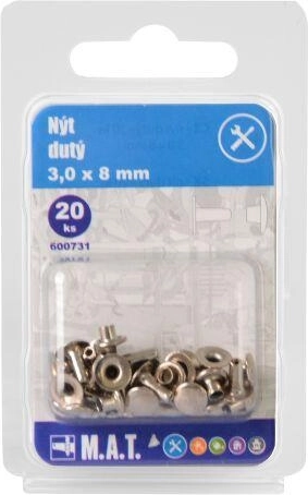 Rivets creux 3 × 8 mm (20 pcs)