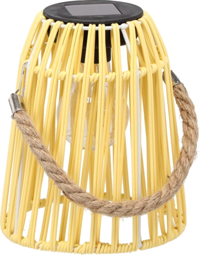 Lanterne de jardin solaire jaune 18 cm avec LED
