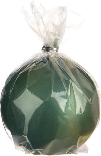 Bougie boule vert métallisé mat 8 cm