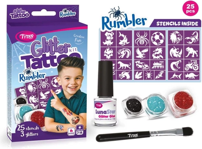 Rumbler – set de tatouages pailletés pour enfants