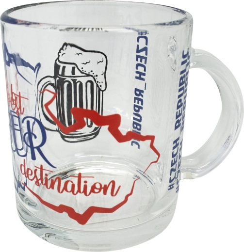 Tasse en verre 330 ml avec motif de bière
