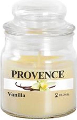 Bougie en verre avec couvercle vanille 70 g