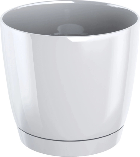 Cache-pot Coubi Round P avec soucoupe 12 cm blanc