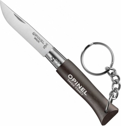 Opinel N°04 porte-clés – couteau de poche 5 cm, noir, bois de hêtre
