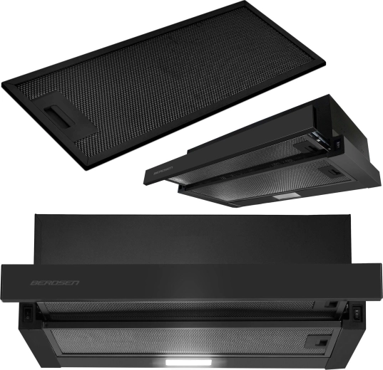 Hotte télescopique 50 cm noire BERDSEN