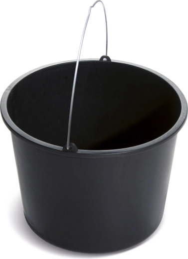 Seau de chantier 20 l avec anse métallique, noir