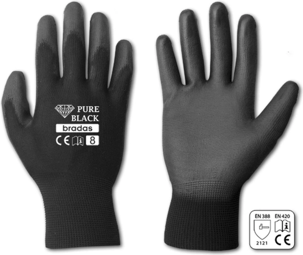 Gants de protection Pure Black PU, taille 11 (XXL)