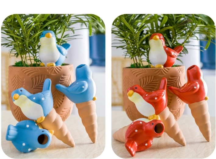 Pointe d’arrosage automatique en céramique Oiseau 8,5 × 16,5 cm – assortiment de couleurs