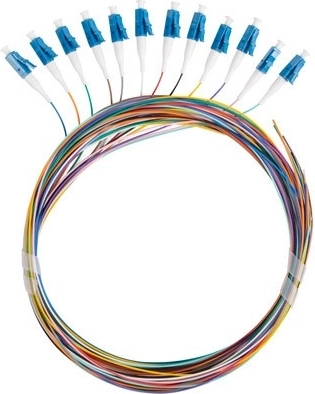 Pigtail optique SM OS2 LC/UPC 2 m G657A1 semi-tight, multicolore