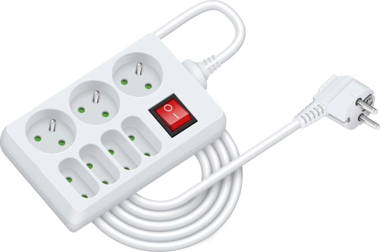 Rallonge électrique Retlux avec interrupteur, 3 m, 7 prises