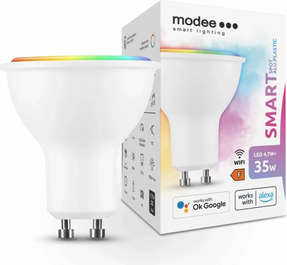 Ampoule LED intelligente GU10 4,7 W, couleur et blanc, dimmable – Modee Tuya Wi‑Fi