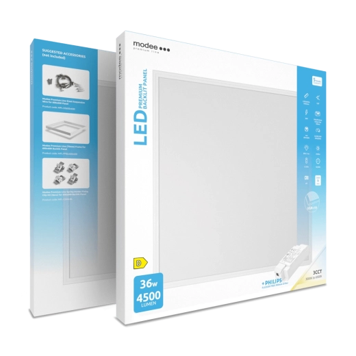 Panneau LED Modee Premium Line rétroéclairé 60 × 60 cm 36 W 3CCT avec driver