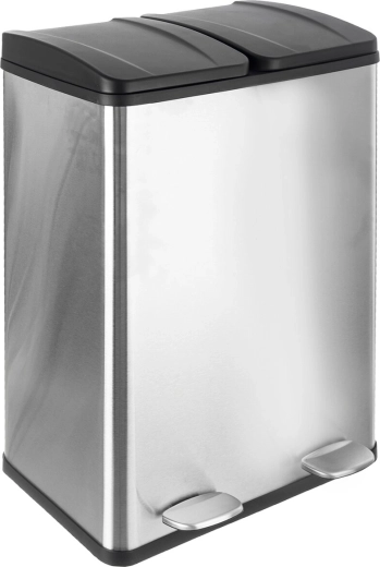 Poubelle de tri duo en acier inoxydable/UH 2×30 l