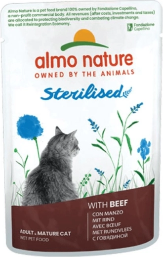 Almo Nature Holistic Sterilized Cat sachet pour chats stérilisés bœuf 70 g