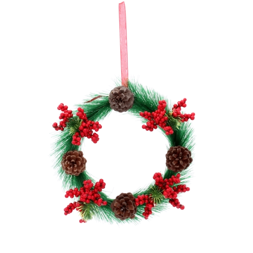 Couronne de Noël avec pommes de pin 20 cm