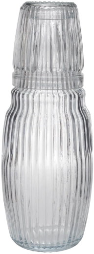 Carafe en verre 1 l avec verre