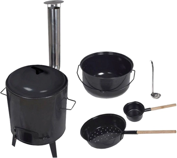 Ensemble de chaudron avec foyer intégré 16 l