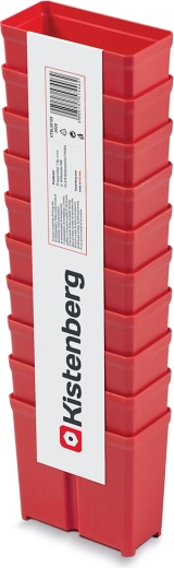 Ensemble de 10 boîtes en plastique pour outillage, rouges, empilables