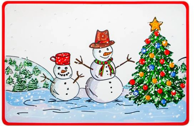 Set de table en plastique de Noël Toro avec bonhomme de neige 28 × 43 cm