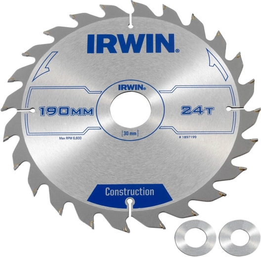 Lame de scie IRWIN 190 mm, 24 dents, coupe fine pour bois