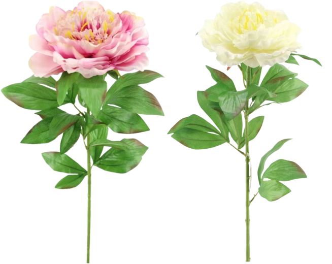 Branche décorative de pivoine artificielle 83 cm, assortiment de couleurs