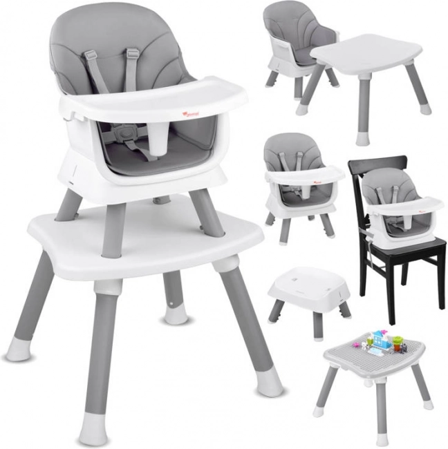 Chaise haute pour enfant 6-en-1 – Gris