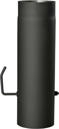 Tuyau de fumée avec clapet 130 mm, longueur 500 mm, noir