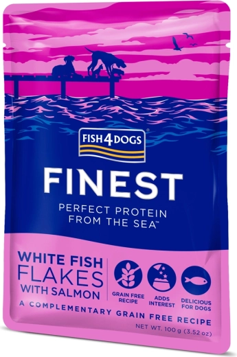 Fish4Dogs sachet pour chiens au poisson blanc avec saumon 100 g