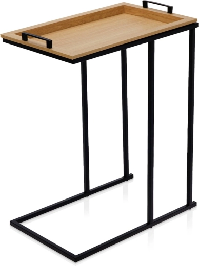 Table d’appoint en métal pour canapé avec plateau amovible 45 × 28 × 60 cm