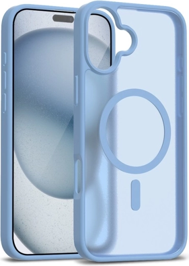 coque magnétique mate hybride MagSafe pour iPhone 17 – bleu