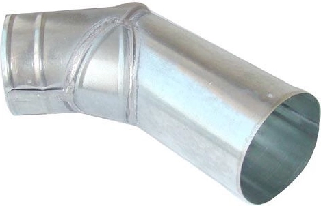 Coude V 80 mm en acier galvanisé
